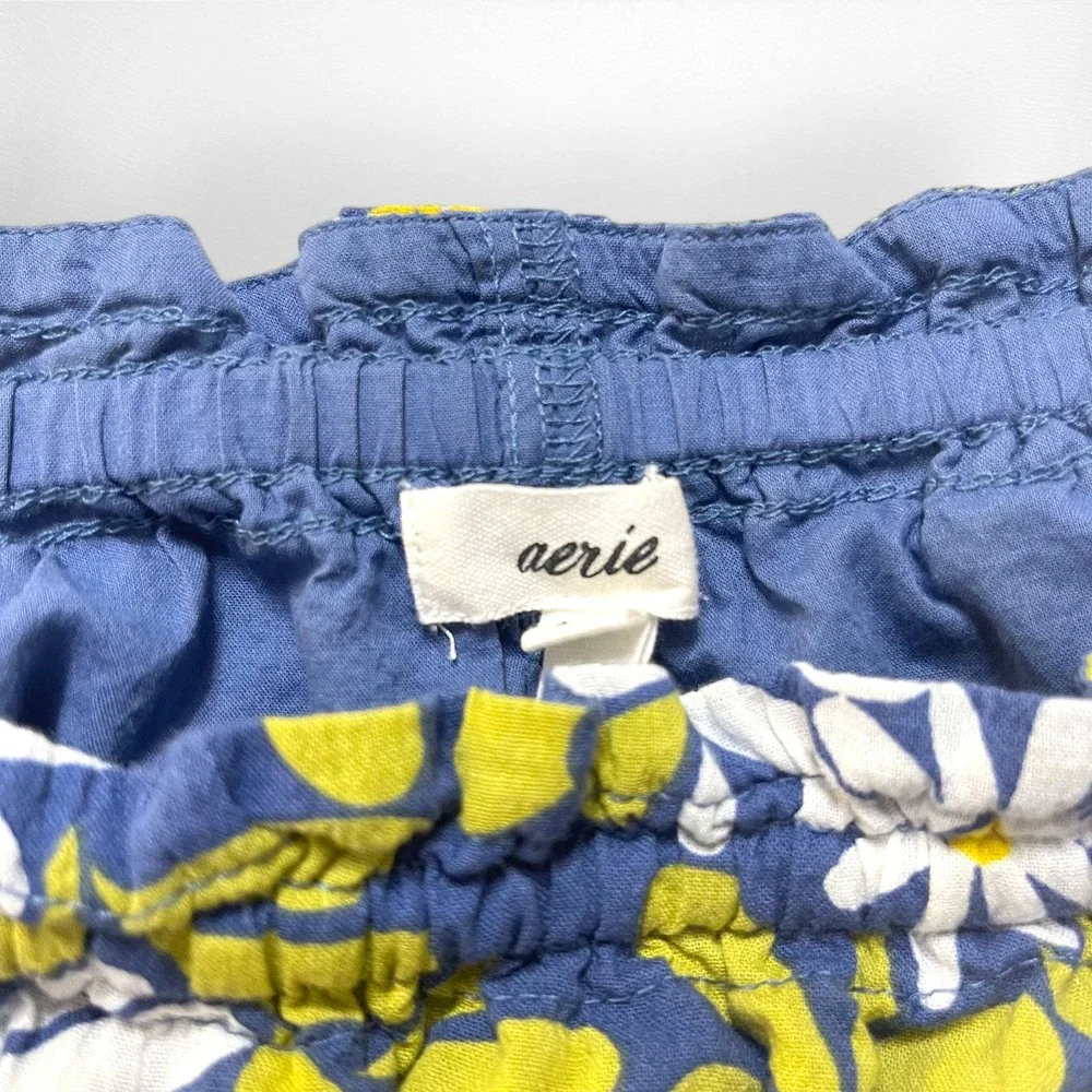 Aerie Skirt Womens Medium Blue Green White Floral‎ Mini Cotton Casual Summer